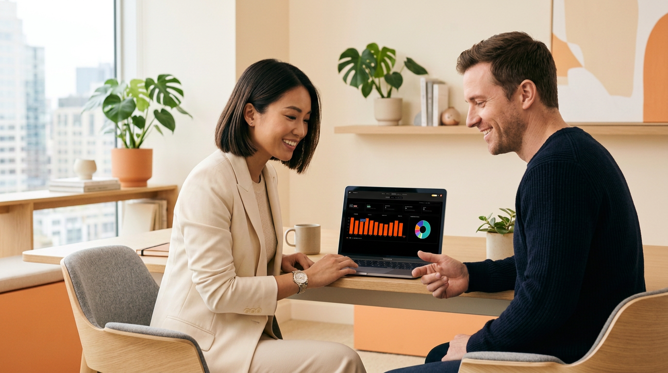 Team reviewing in Studio